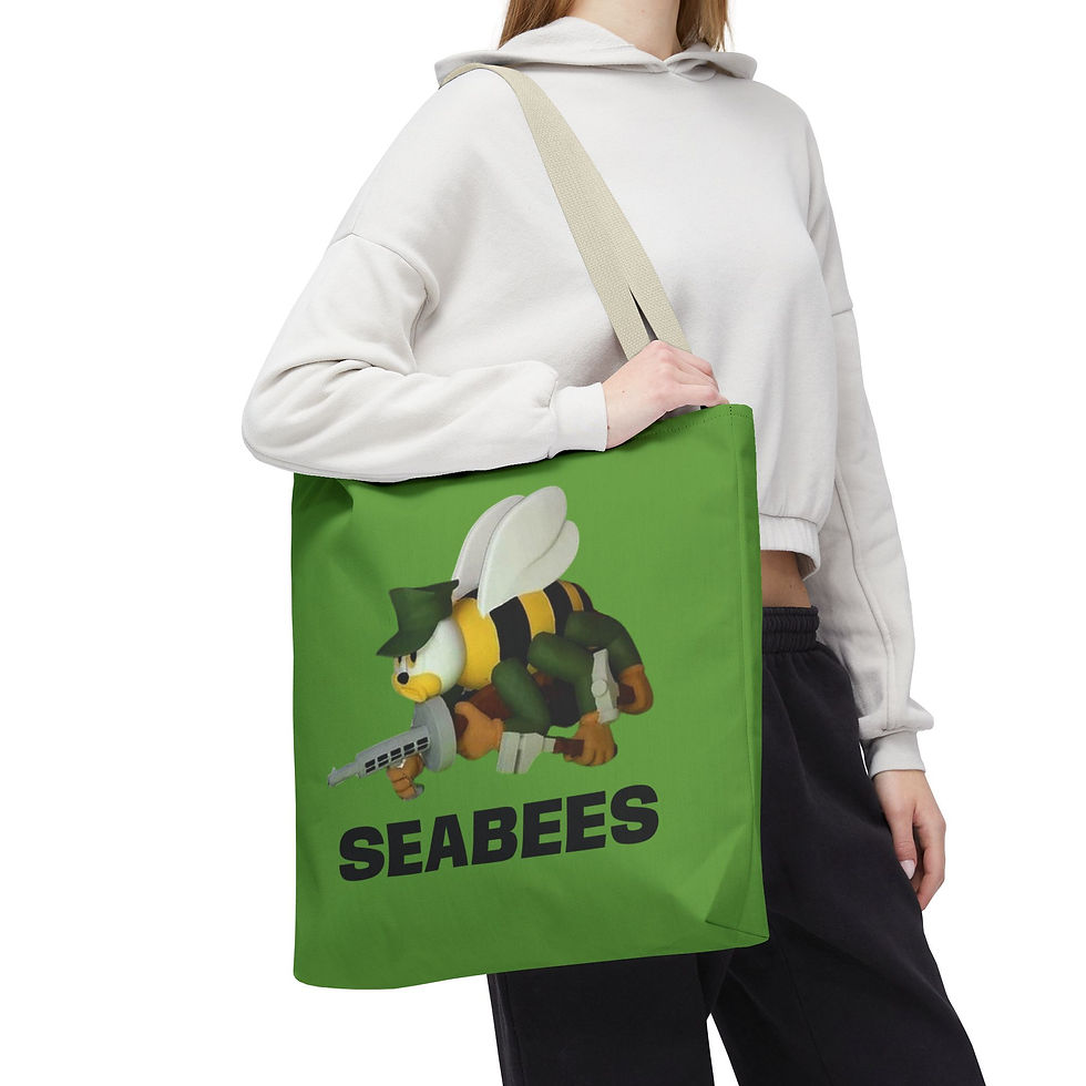 Thumbnail: Seabees Double Sided Tote Bag day bag 3 sizes stylish original SCC design