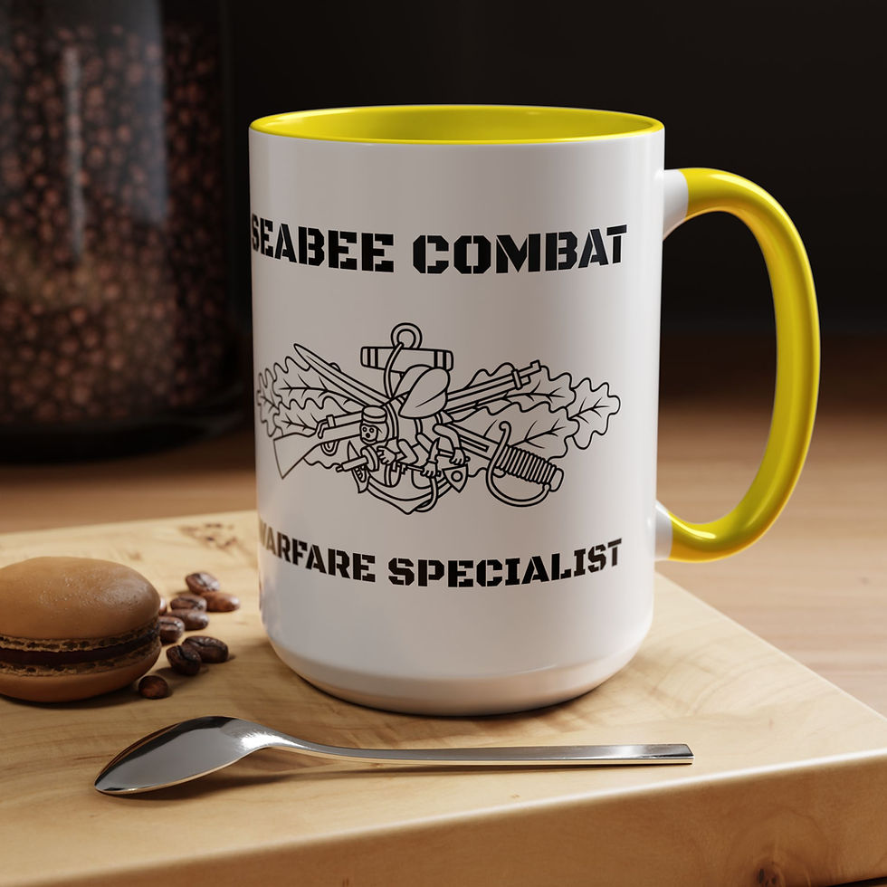 Thumbnail: SCWS & Stencil Seabees Mug Double Sided choice of color accent 11 & 15 oz 