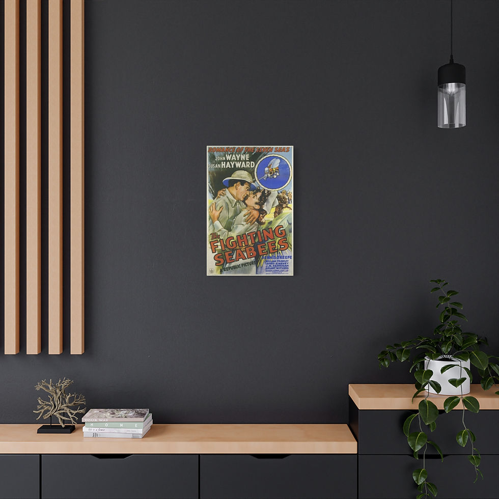 Thumbnail: Mounted Canvas Fighting Seabees John Wayne Susan Hayward Matte, Stretched, 1.25"