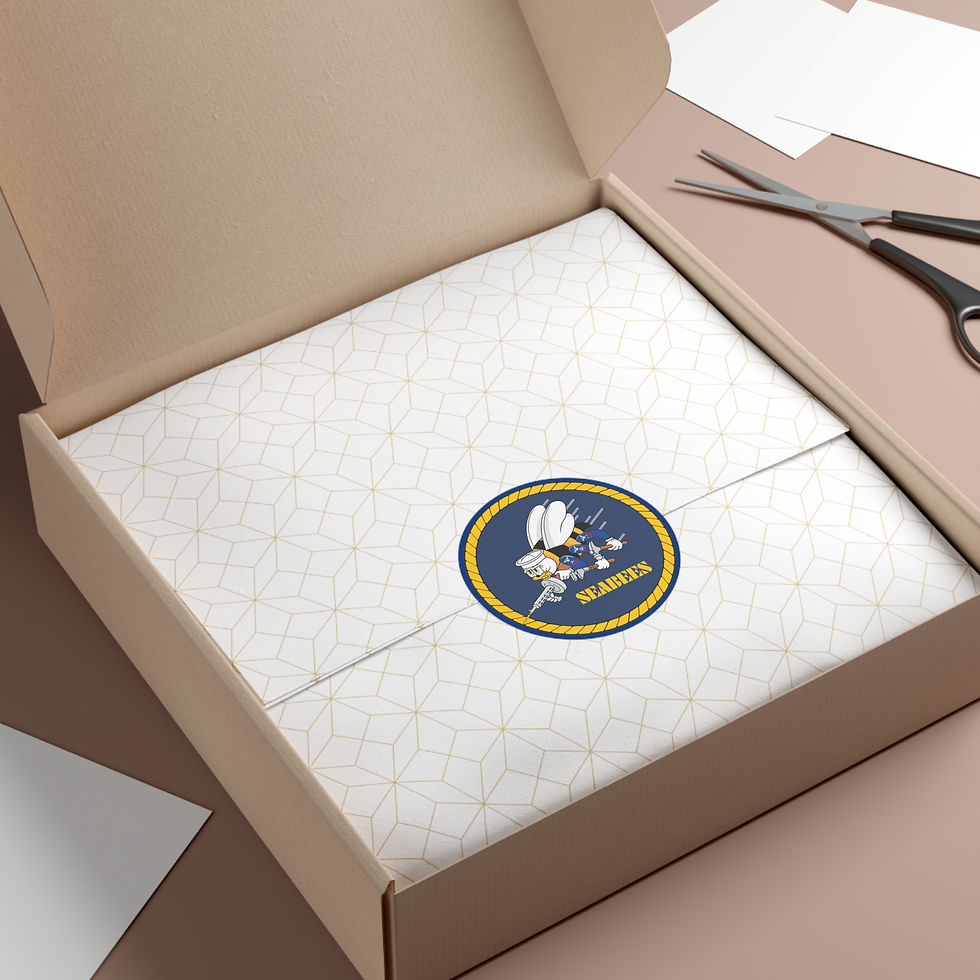 Thumbnail: Seabees Round Vinyl Stickers Gold Rope Original Navy Outdoor Indoor Bumper Decal