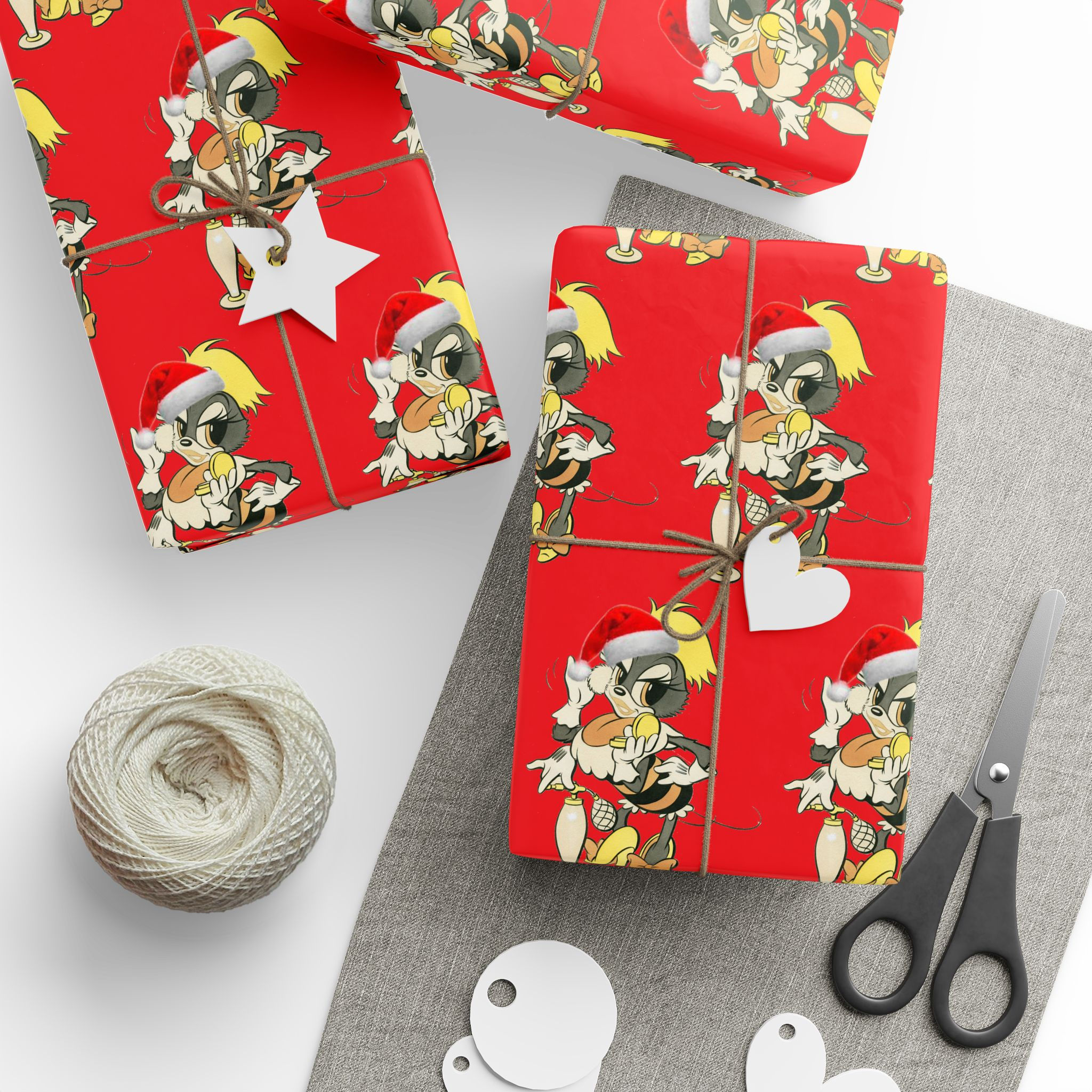 Christmas Santa Phoebe Female Seabee Wrapping Papers