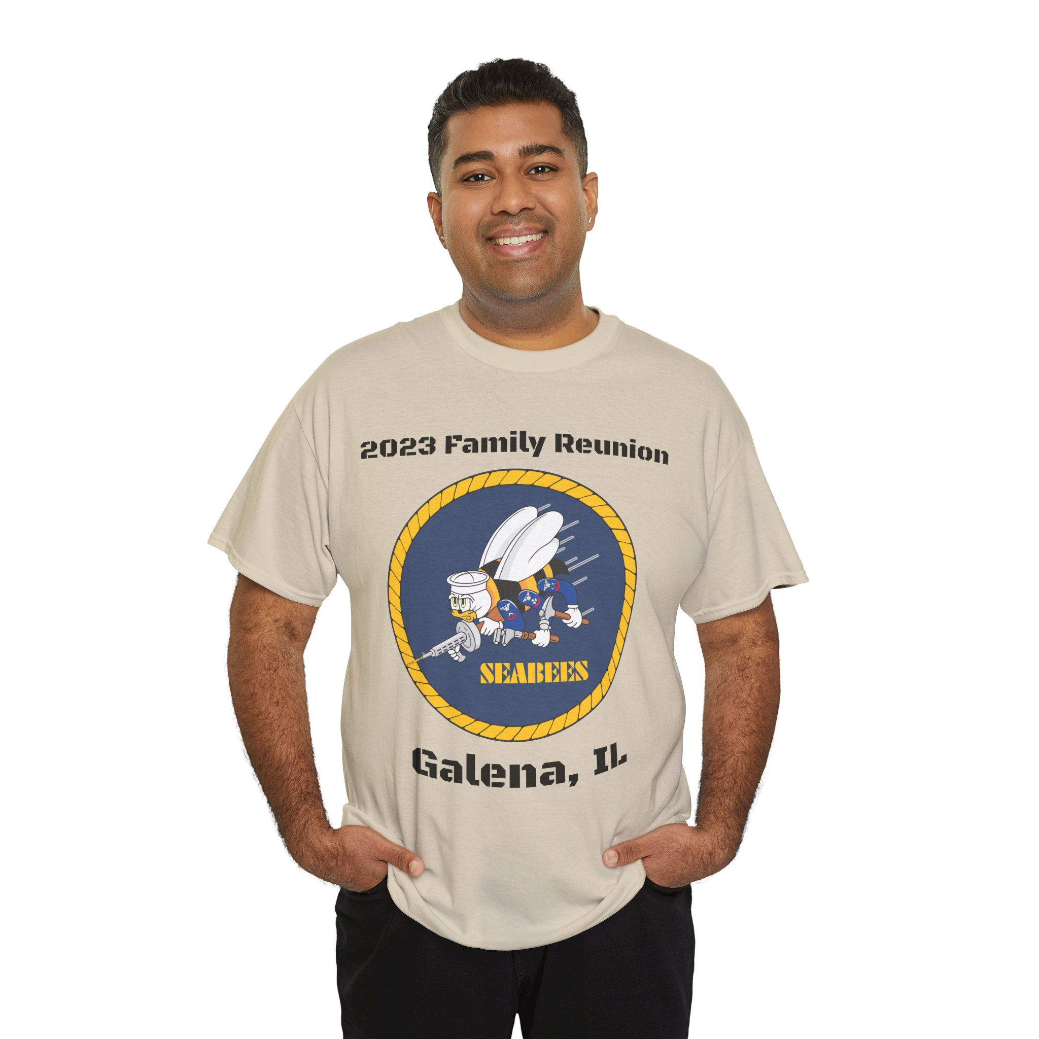 Galena 2023 Seabees Logo T-Shirt Family Reunion
