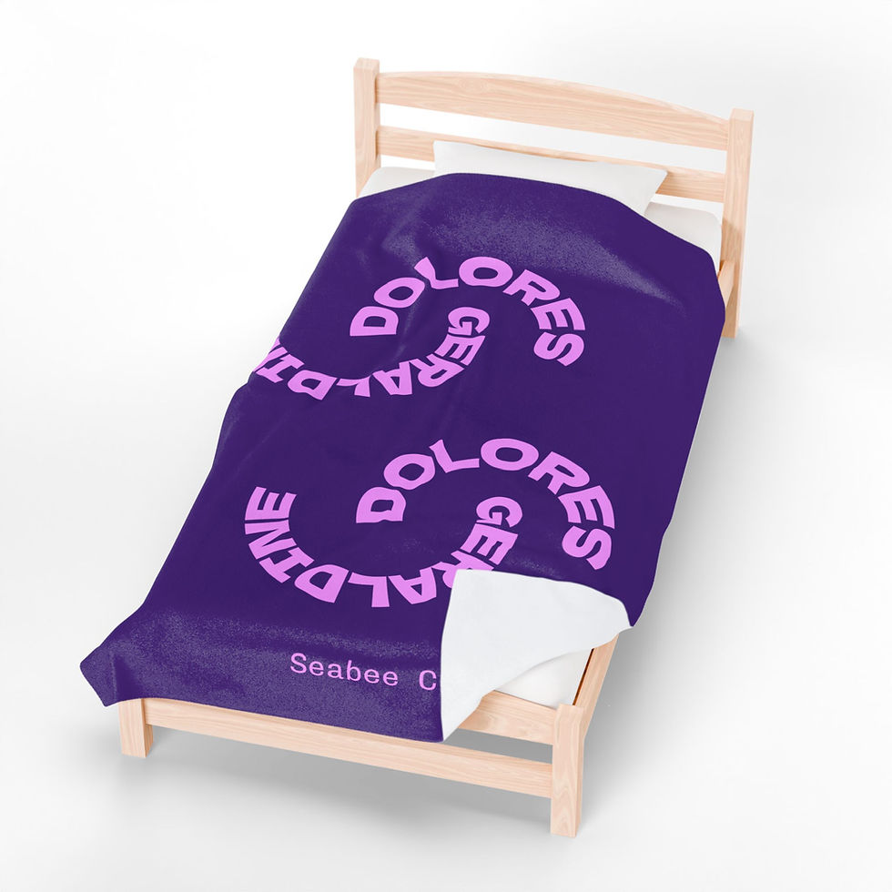 Thumbnail: Personalized Name Velveteen Plush Blanket Custom 'Dolores Geraldine' TextDesign