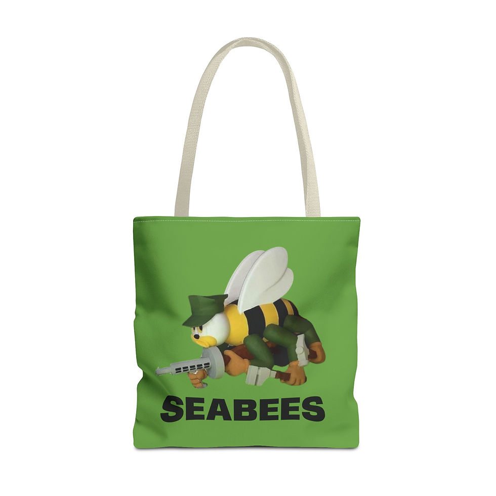 Thumbnail: Seabees Double Sided Tote Bag day bag 3 sizes stylish original SCC design