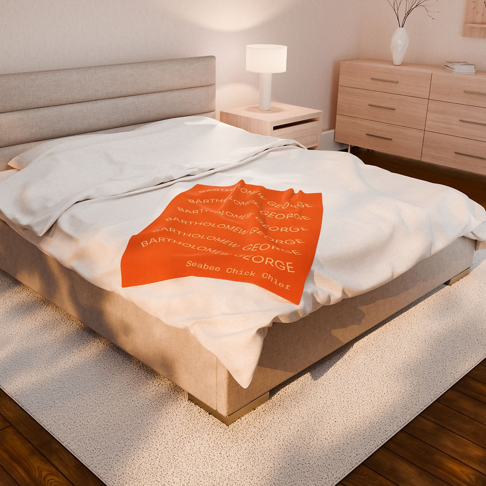 Thumbnail: Personalized Name Velveteen Plush Blanket Custom 'Bartholomew George' TextDesign