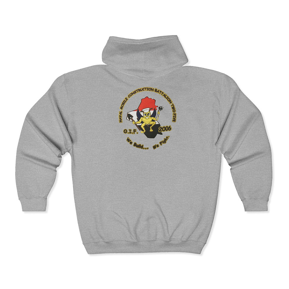 Thumbnail: NMCB 25 - 2006 OIF Deployment Nostalgic Replica Heavy Blend Hooded Zipper Hoodie