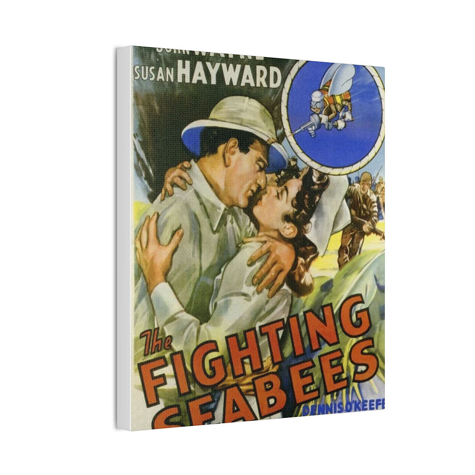 Thumbnail: Framed Fighting Seabees John Wayne Susan Hayward Canvas Wraps, Vertical Frame