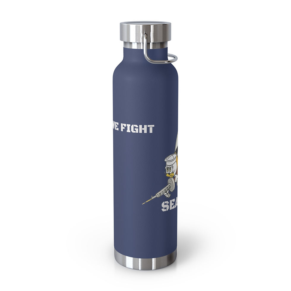 Thumbnail: Seabees Copper Vacuum Insulated Bottle, 22oz We Build, We Fight Logo 