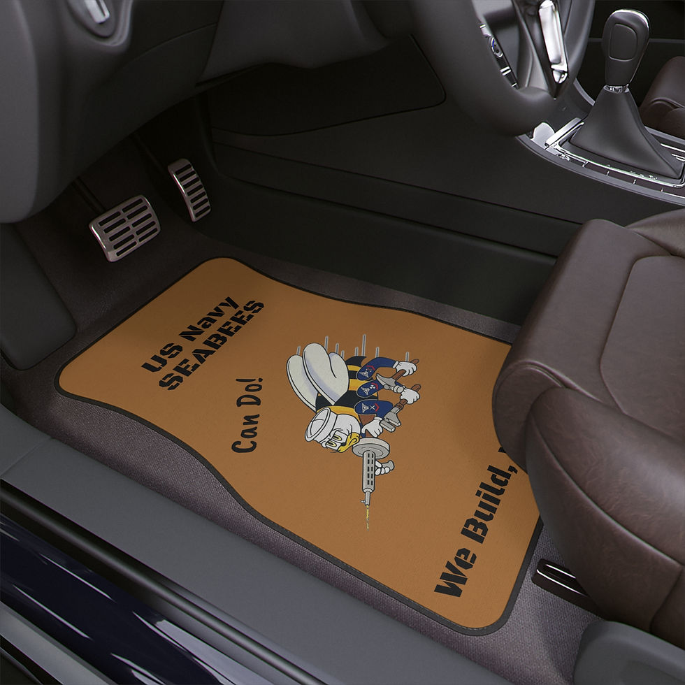 Thumbnail: Seabees Car Floor Mats, 1pc ea Front & Rear available We Build We Fight Can Do 