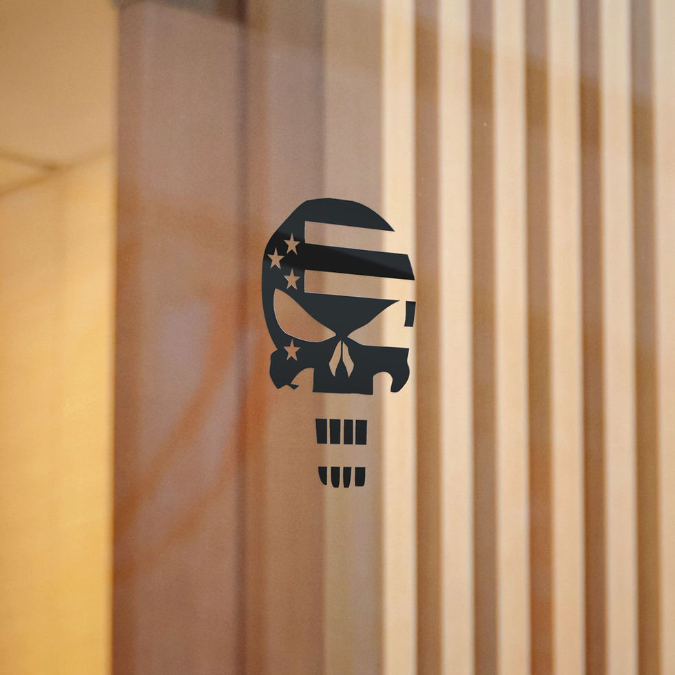 Thumbnail: Patriotic Skull Redesigned Die-Cut Stickers, American Flag Decal, USA
