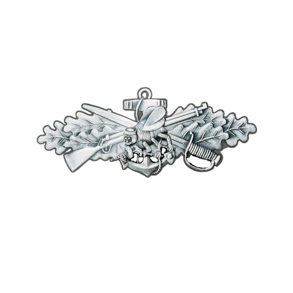 Thumbnail: All Silver SCWs Seabee Combat Warfare Specialist Insignia  Die-Cut Sticker