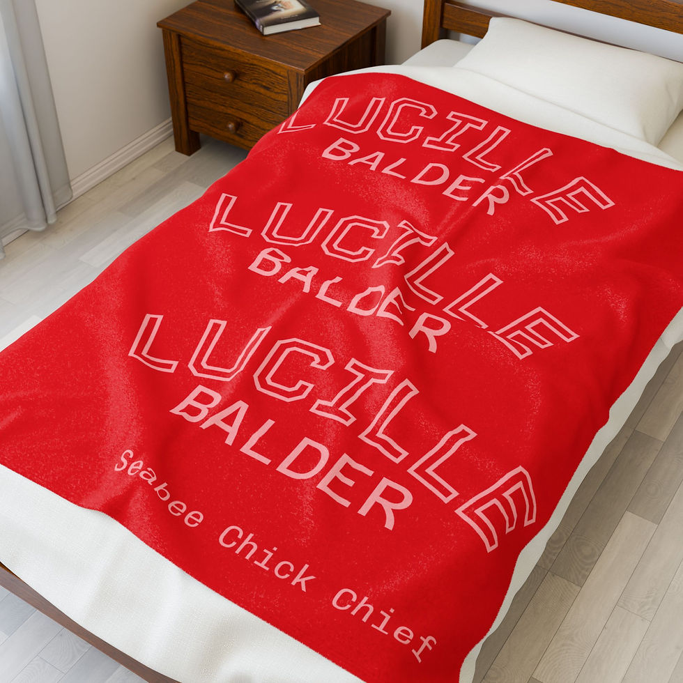 Thumbnail: Personalized Name Velveteen Plush Blanket Custom 'Lucille Balder' Text design