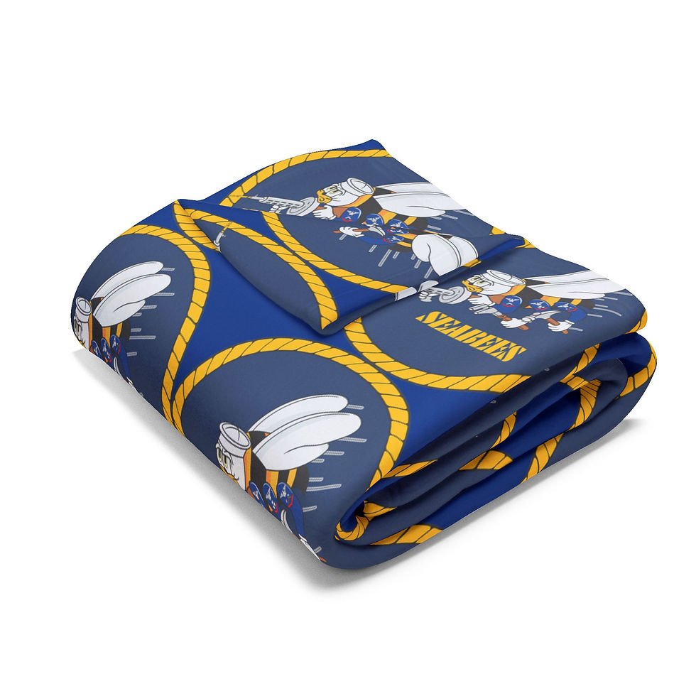 Thumbnail: Seabees Fleece Blanket Blue Cozy Polar-Inspired Throw Blanket