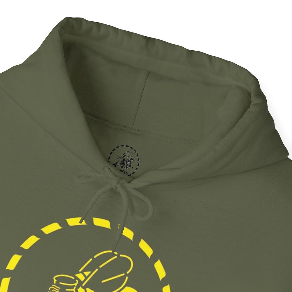 Thumbnail: Seabees CESE Stencil Logo Hoodie — Gold on OD Green, Double-Sided