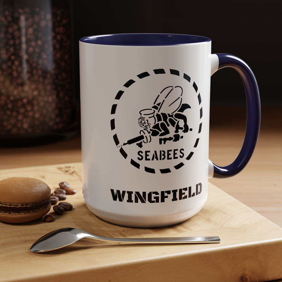 Thumbnail: BEEP Personalized Name Stencil Mug 11 or 15oz Double Sided accent color choice