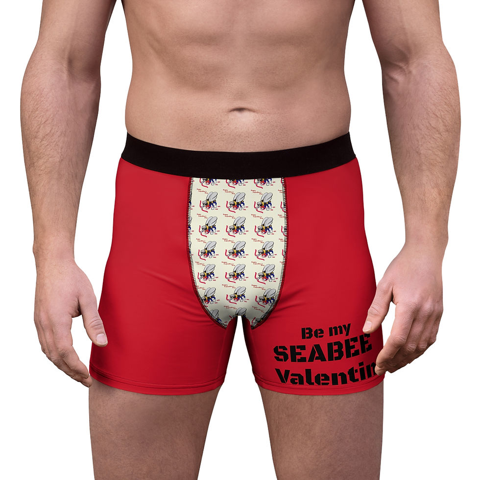 Thumbnail: Boxer Briefs I love you with all my butt Seabees Red with Black