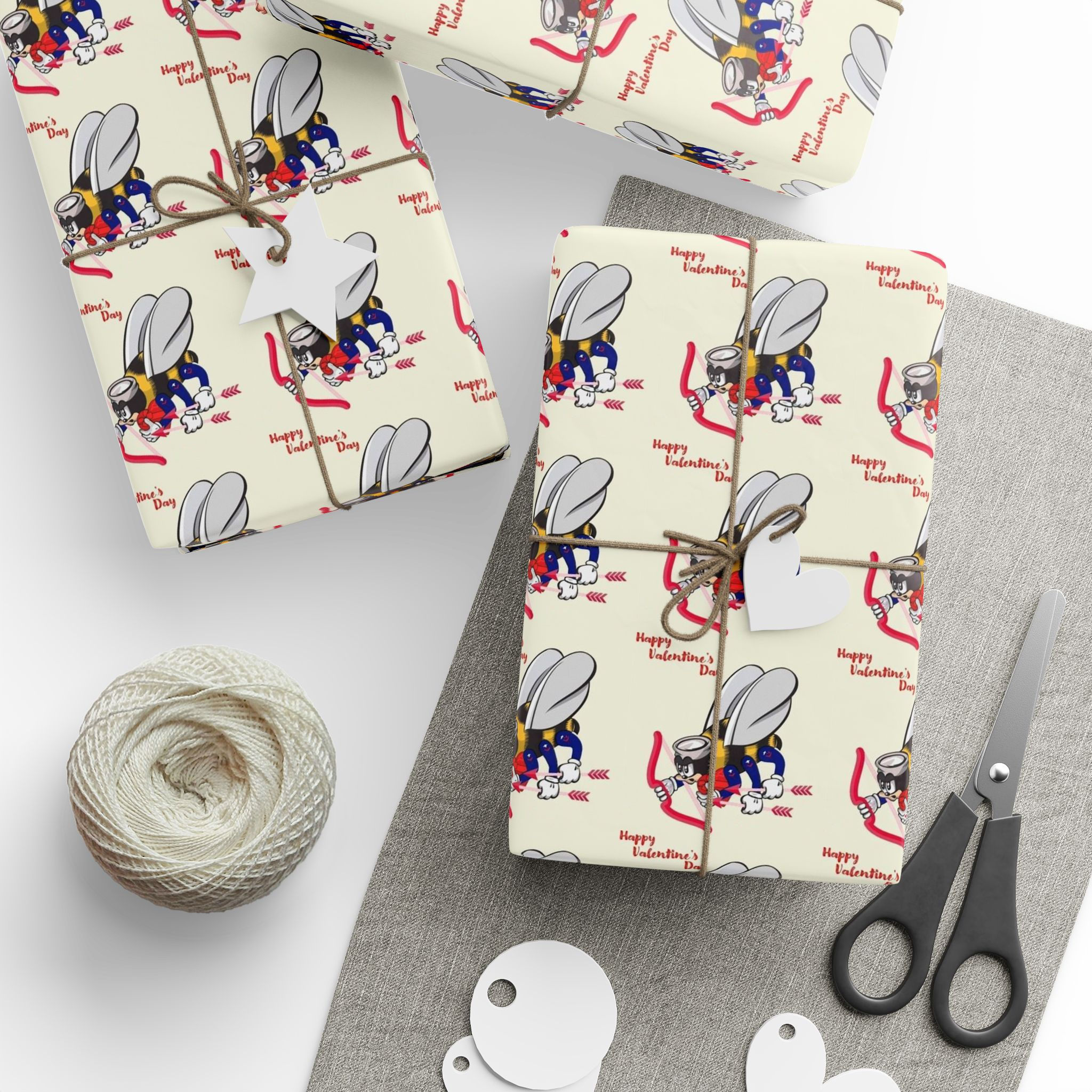 Cupid Wrapping Paper Seabees for Valentine's Day