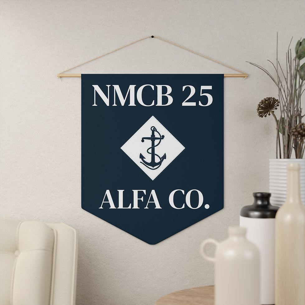 Thumbnail: Guidon to Pennant for display in Man Cave or She Shed Battalion Company Seabees 