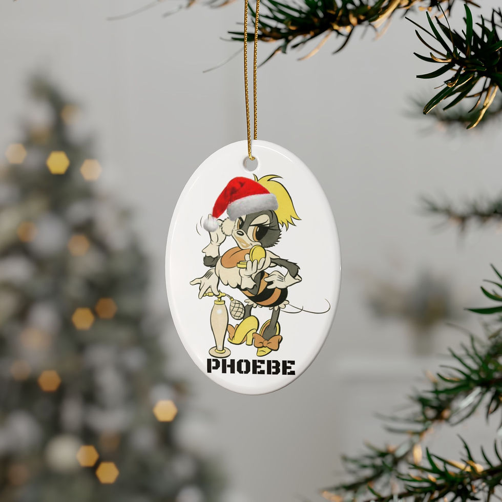 Thumbnail: Phoebe Double-Sided Ceramic Ornament Christmas Decoration 