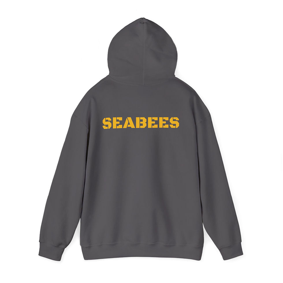Thumbnail: Seabee Hoodie Double Sided Heavy Blend, Military Gift, Warm Pullover, Unisex 