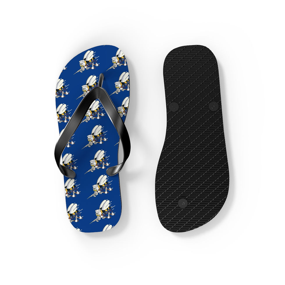 Thumbnail: Seabees Flip Flops blue for beach or pool or just because