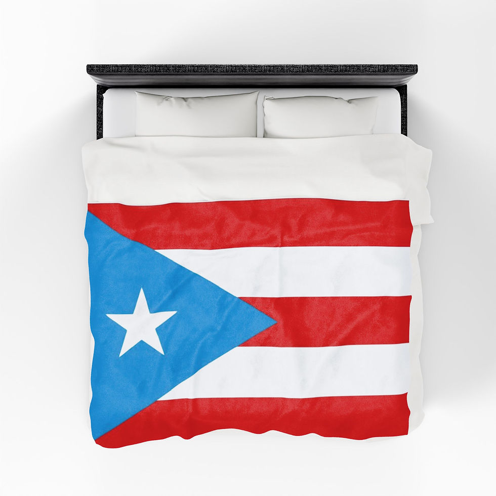 Thumbnail: Puerto Rico Original Flag Velveteen Plush Blanket Celestial Rican Pride Throw