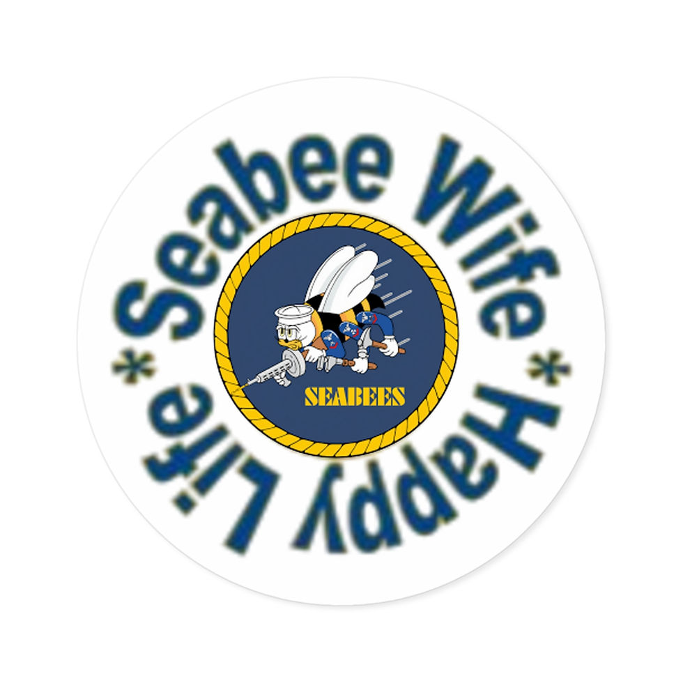 Thumbnail: White Seabee Wife Happy Life Round Stickers, Indoor or Outdoor