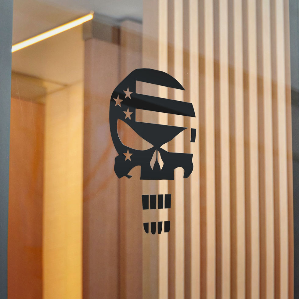 Thumbnail: Patriotic Skull Redesigned Die-Cut Stickers, American Flag Decal, USA