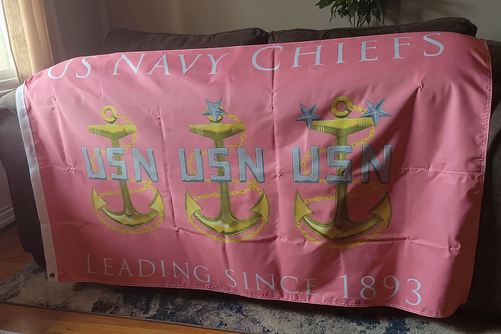 Thumbnail: PINK Navy Chief Flag 3x5 Durable Heavy Duty Double Sided logo Leading Since 1893