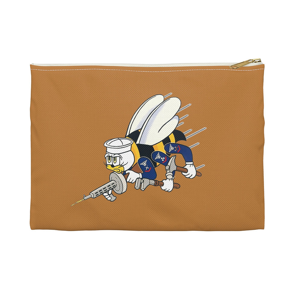Thumbnail: Military-Themed Accessory Pouch, Cute Military SeaBee Pouch Travel Organizer