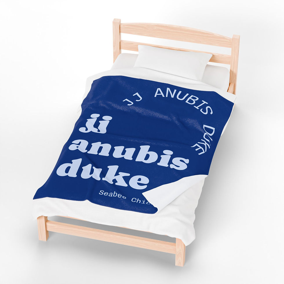 Thumbnail: Personalized Name Velveteen Plush Blanket Custom 'JJ Anubis Duke' TextDesign