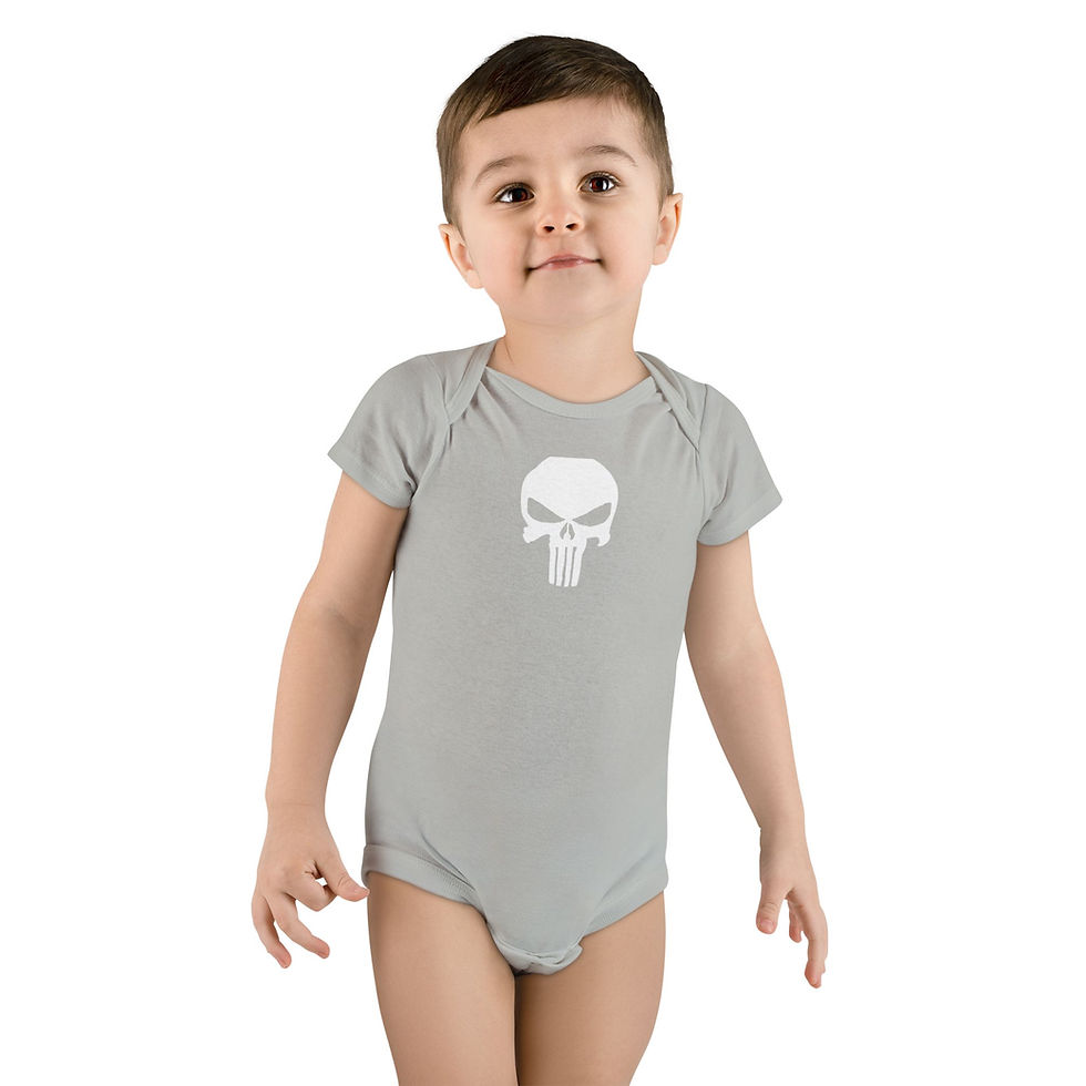 Thumbnail: white skull Baby Onesie, Infant Bodysuit, Newborn to 24 Months