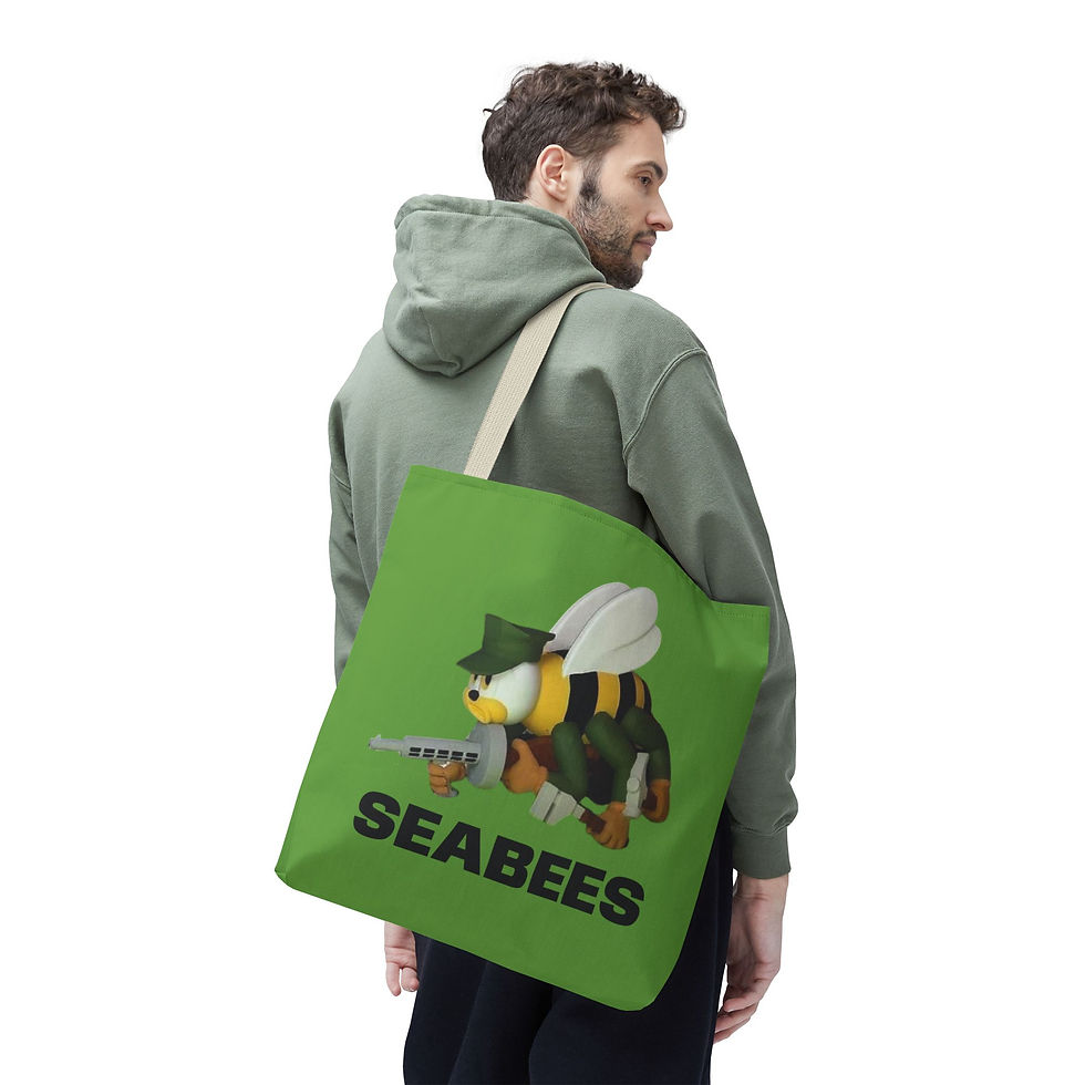 Thumbnail: Seabees Double Sided Tote Bag day bag 3 sizes stylish original SCC design