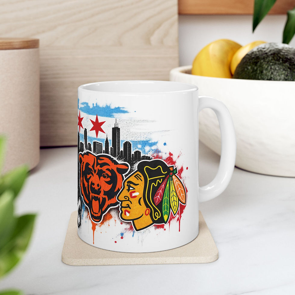 Thumbnail: Chicago Sports Teams Mug – Cubs, Bulls, White Sox & Bears Fan Coffee Mug