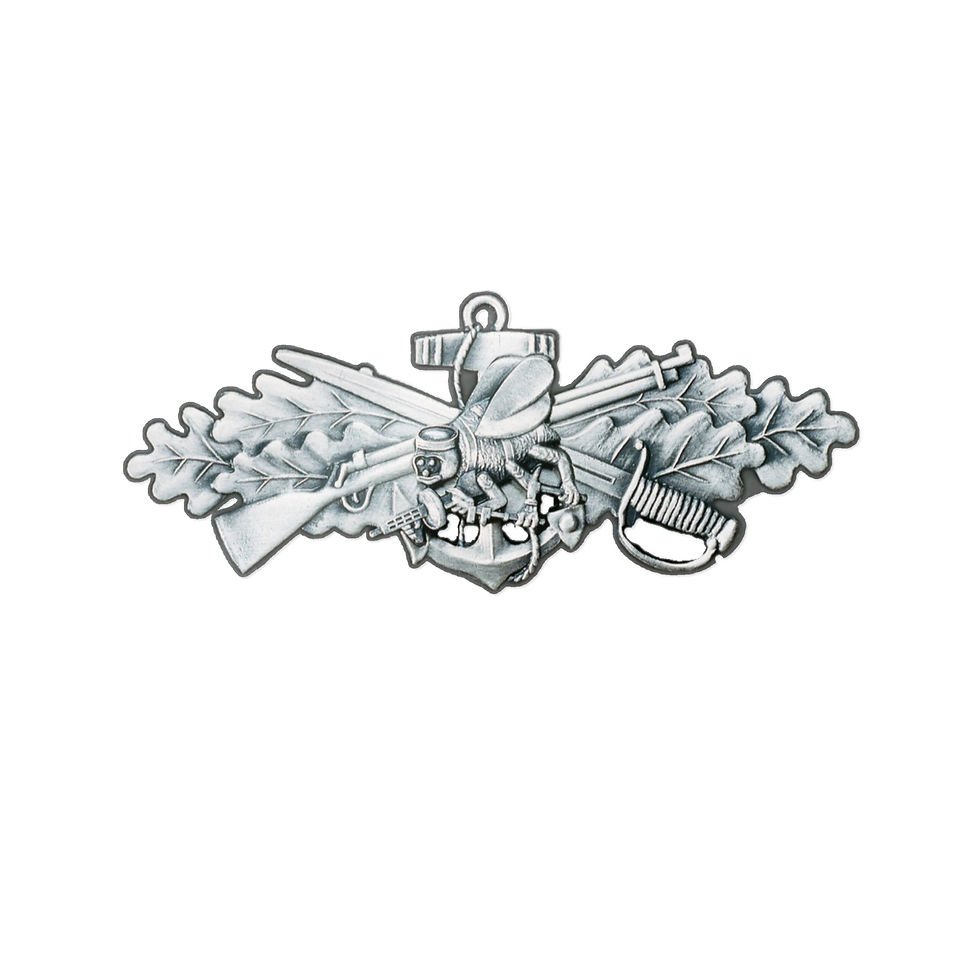 Thumbnail: All Silver SCWs Seabee Combat Warfare Specialist Insignia  Die-Cut Sticker