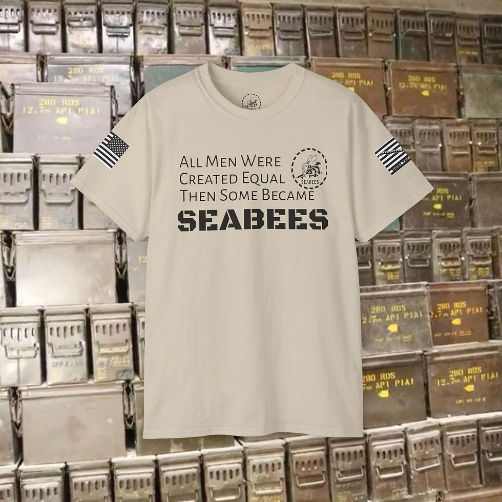 Thumbnail: Seabee Ultra Cotton Tee Flag & Jack All Men Were Created Equal tshirt