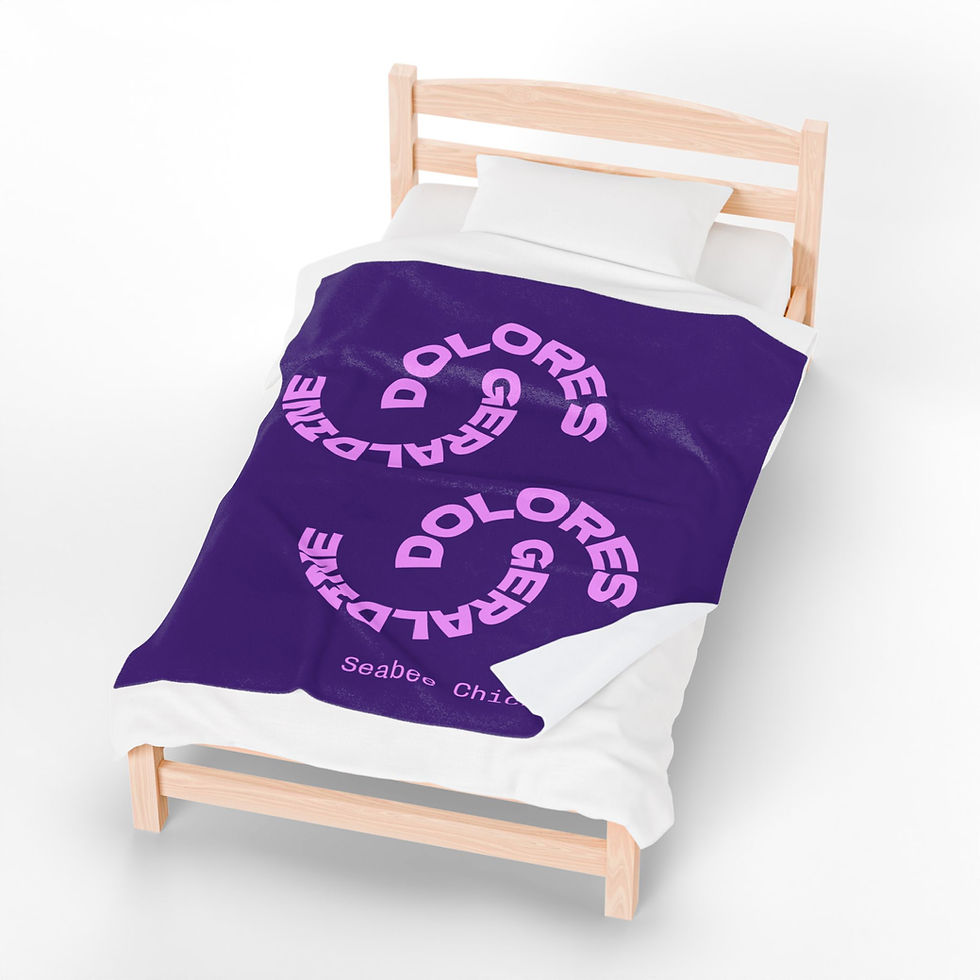 Thumbnail: Personalized Name Velveteen Plush Blanket Custom 'Dolores Geraldine' TextDesign