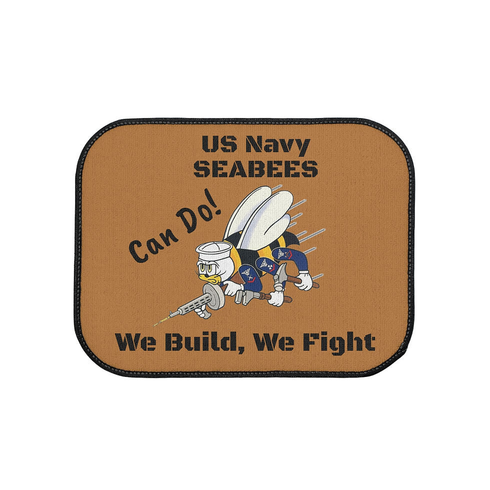 Thumbnail: Seabees Car Floor Mats, 1pc ea Front & Rear available We Build We Fight Can Do 