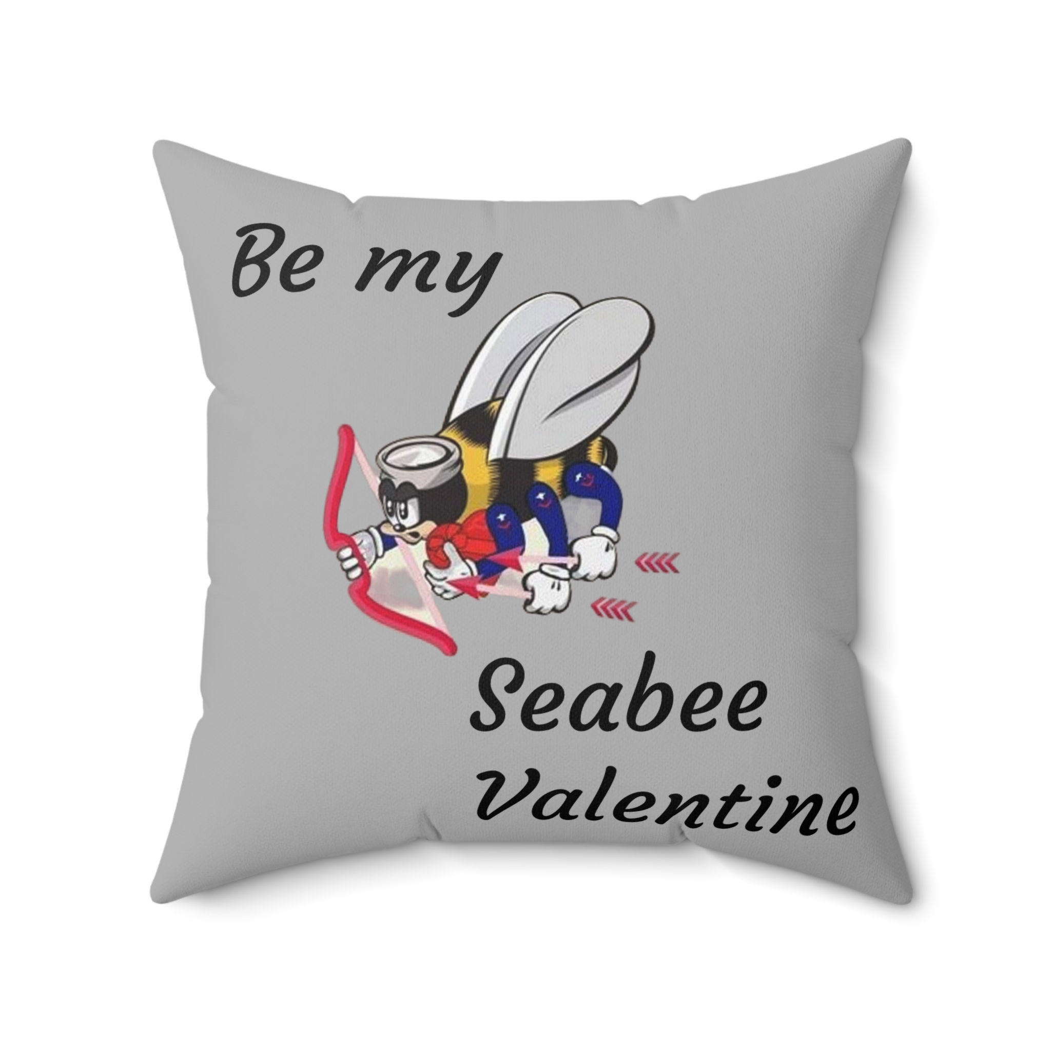 Valentine Pillow Seabees Spun Polyester Square Filled