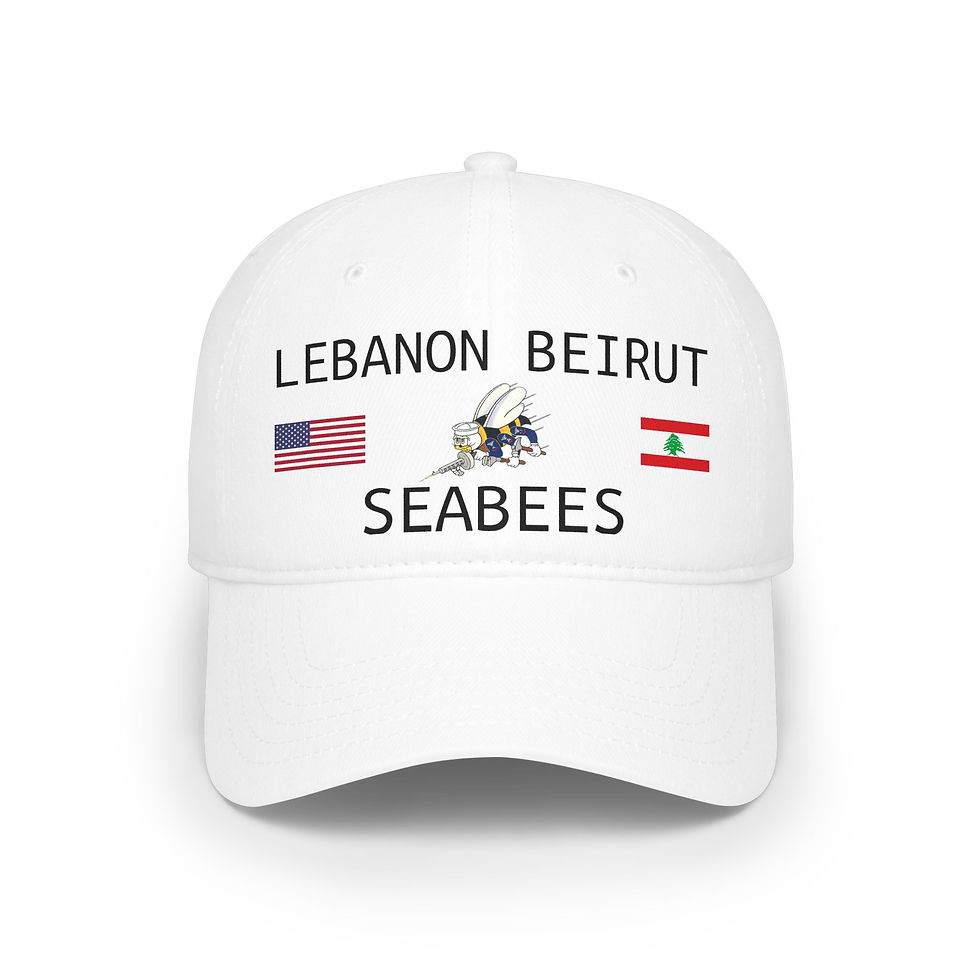 Thumbnail: Beirut Lebanon SEABEES logo Low Profile Baseball Cap Seabee hat veteran