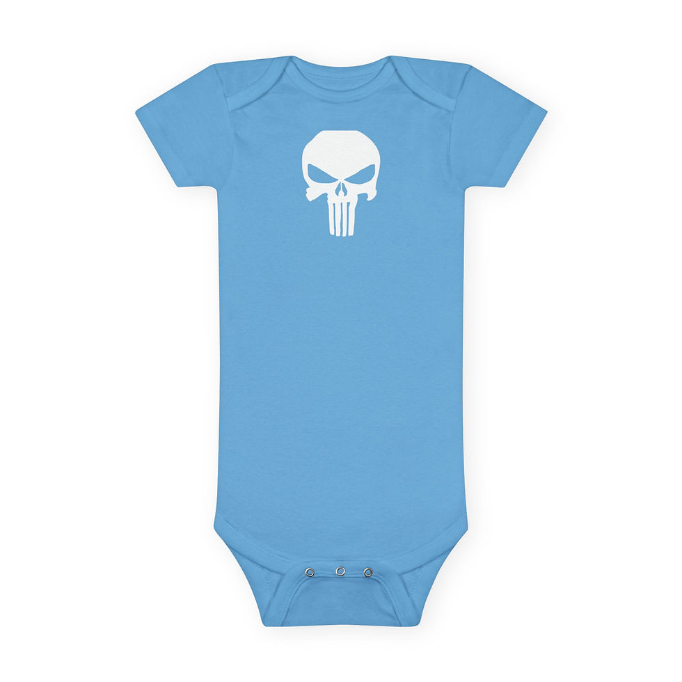 Thumbnail: white skull Baby Onesie, Infant Bodysuit, Newborn to 24 Months