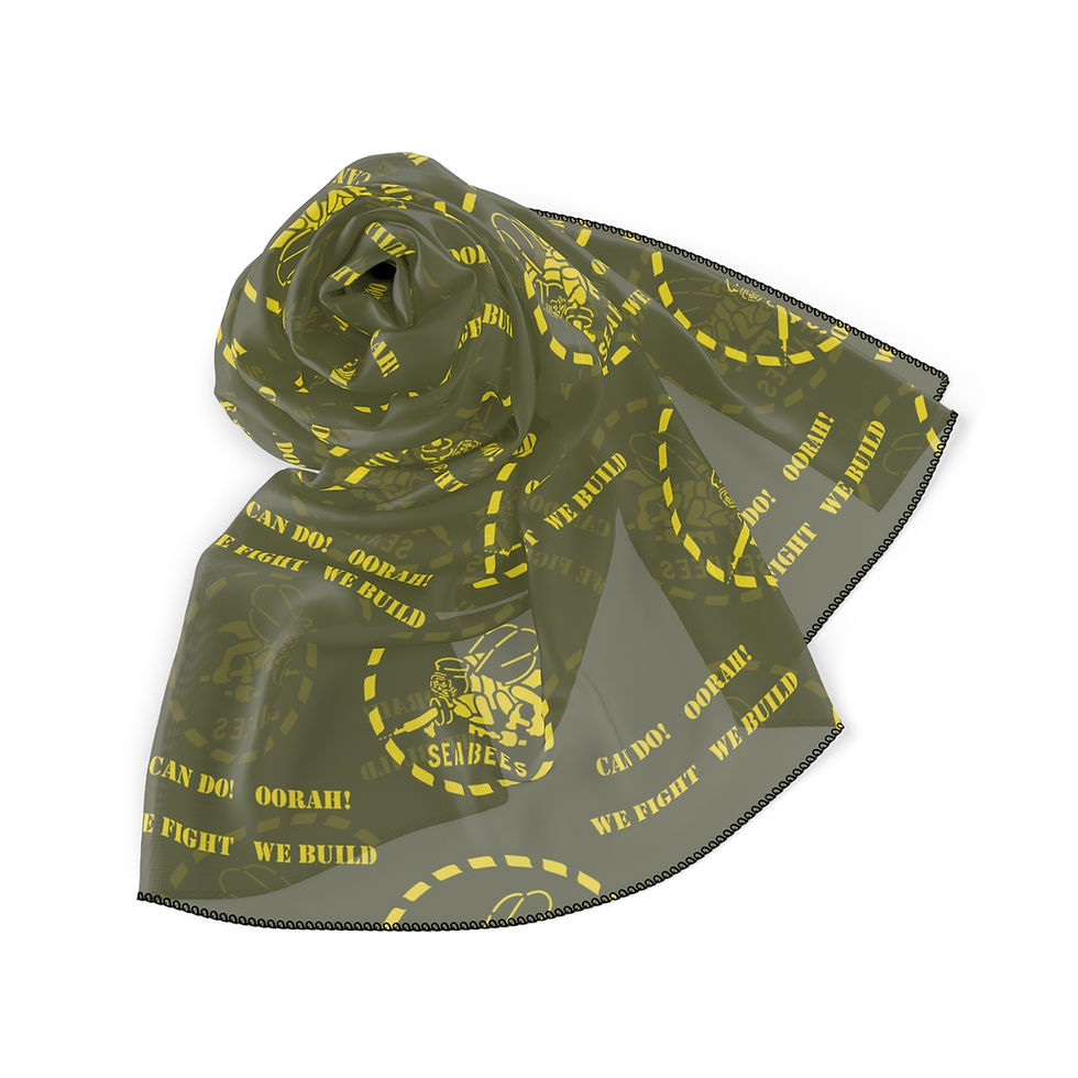 Thumbnail: Bandana Scarf Seabees OD Green CESE stencil in 2 sizes for motorcycle riders