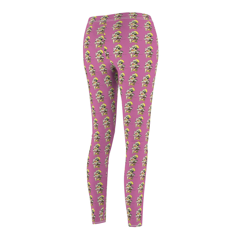 Thumbnail: Phoebe Women's Cut & Sew Casual Leggings (AOP) Pink