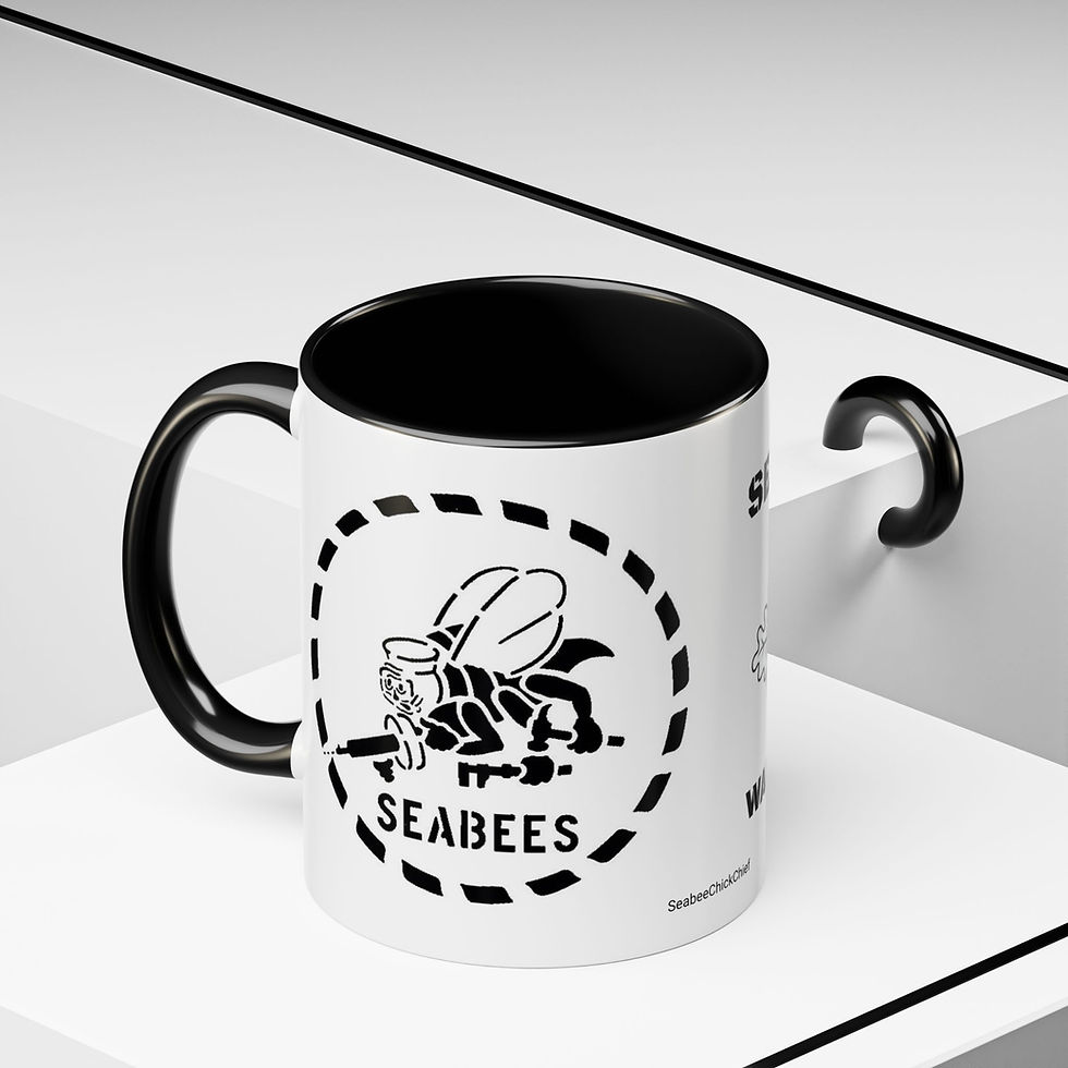 Thumbnail: SCWS & Stencil Seabees Mug Double Sided choice of color accent 11 & 15 oz 