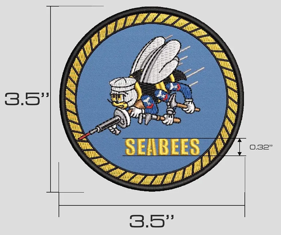 Thumbnail: Embroidered Seabees Patch Original Logo 3.5 inches