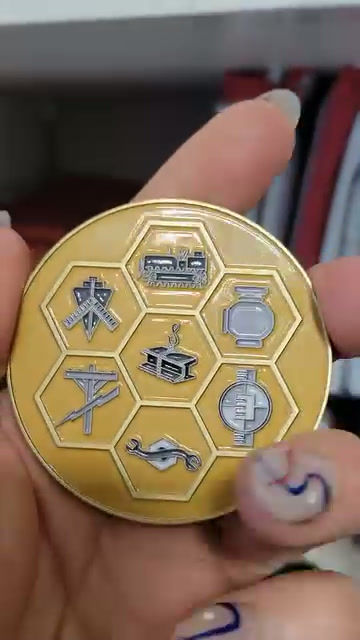 Thumbnail: Green Seabee 2.5 inch Coin OF 13 ratings laser engraved edges