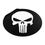 Thumbnail: White Punisher Round Vinyl Stickers Blk background outdoor indoor UV Protectant
