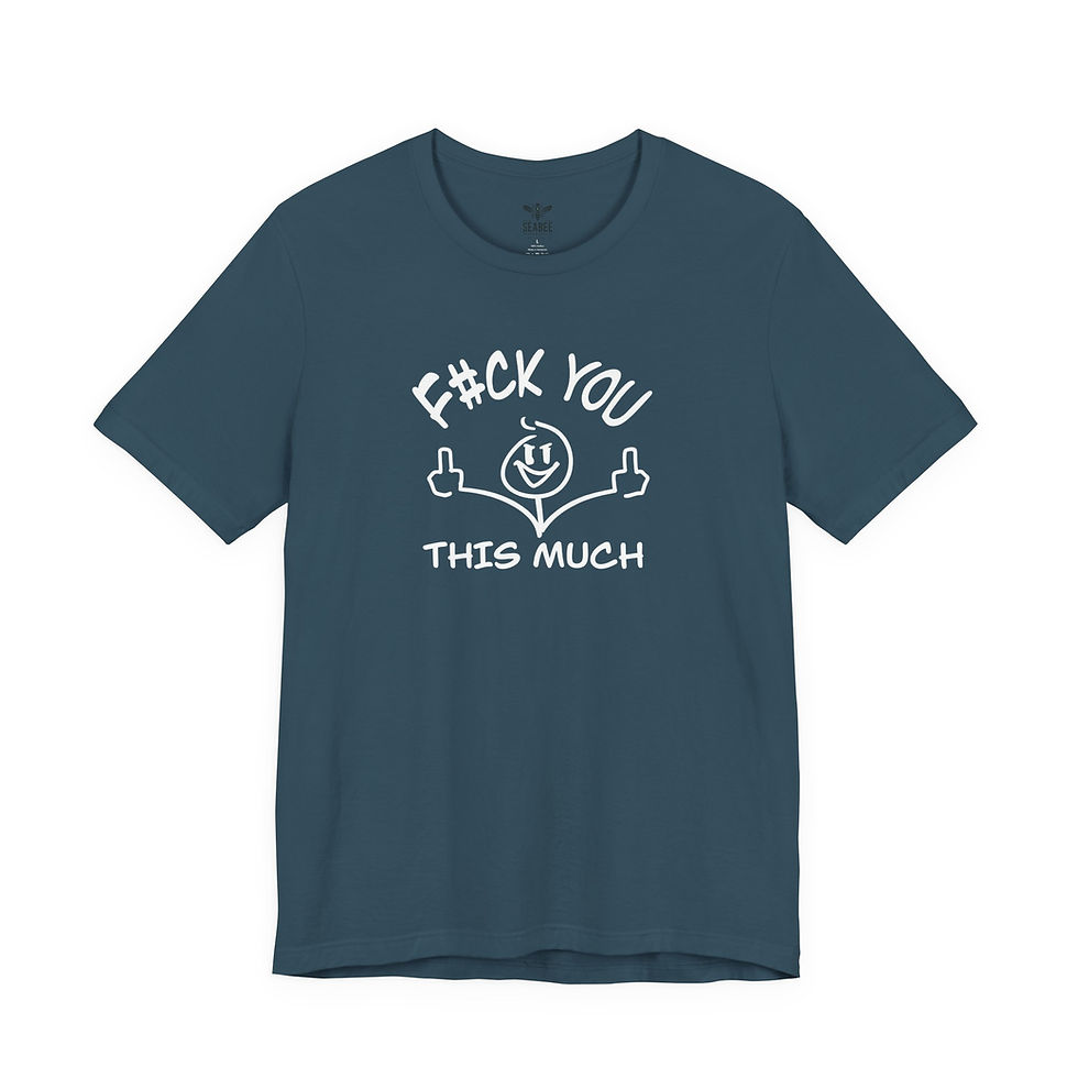 Thumbnail: "F#ck You This Much" Funny Middle Finger T- shirt Playful stick figure gesture