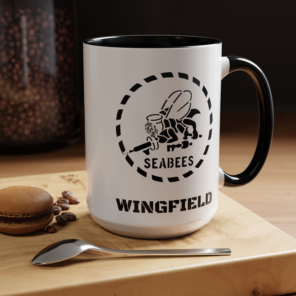 Thumbnail: BEEP Personalized Name Stencil Mug 11 or 15oz Double Sided accent color choice