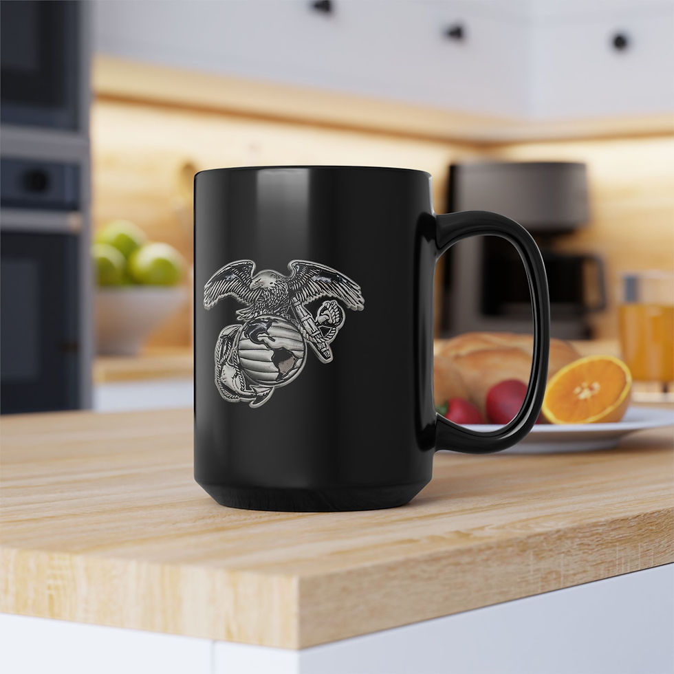 Thumbnail: Marine EGA Double Sided Stylish Black Mug 11 or 15 oz